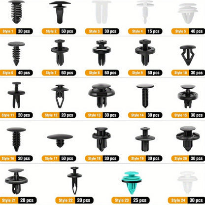 845Pcs Auto Fastener Clips Car Body Push Retainer Pin Rivet Bumper Door Trim Panel Retainer Fastener Kit Auto Removal Tool