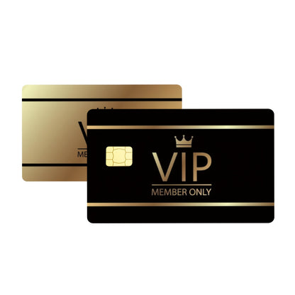 1 Set of 2 Unique VIP Style Minimalist Unisex Credit Card Light Beige Stickers, Self-Adhesive Durable Scratch-Resistant Anti-Fingerprint Privacy Decals Made from PVC Material, Suitable for Credit Cards, Transit Passes, Debit