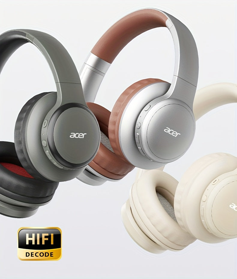 [Hi-Fi Acer Headphones] Acer OHR559 Over-Ear Headphones | Hi-Fi Heavy Bass, 60h Ultra-Long Battery Life, Wireless & Wired Dual Mode, Low-Latency Gaming, Extra-Large Diaphragm, Comfortable Fit