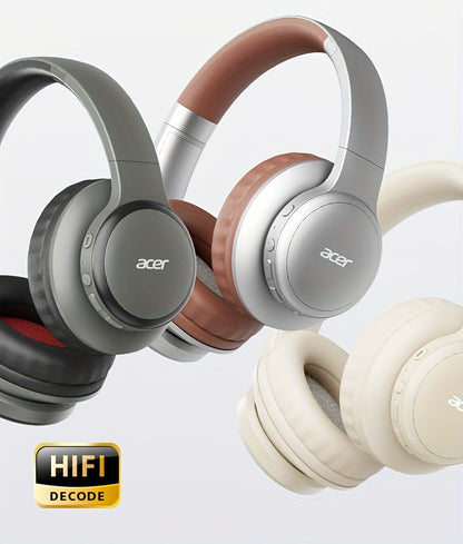 [Hi-Fi Acer Headphones] Acer OHR559 Over-Ear Headphones | Hi-Fi Heavy Bass, 60h Ultra-Long Battery Life, Wireless & Wired Dual Mode, Low-Latency Gaming, Extra-Large Diaphragm, Comfortable Fit