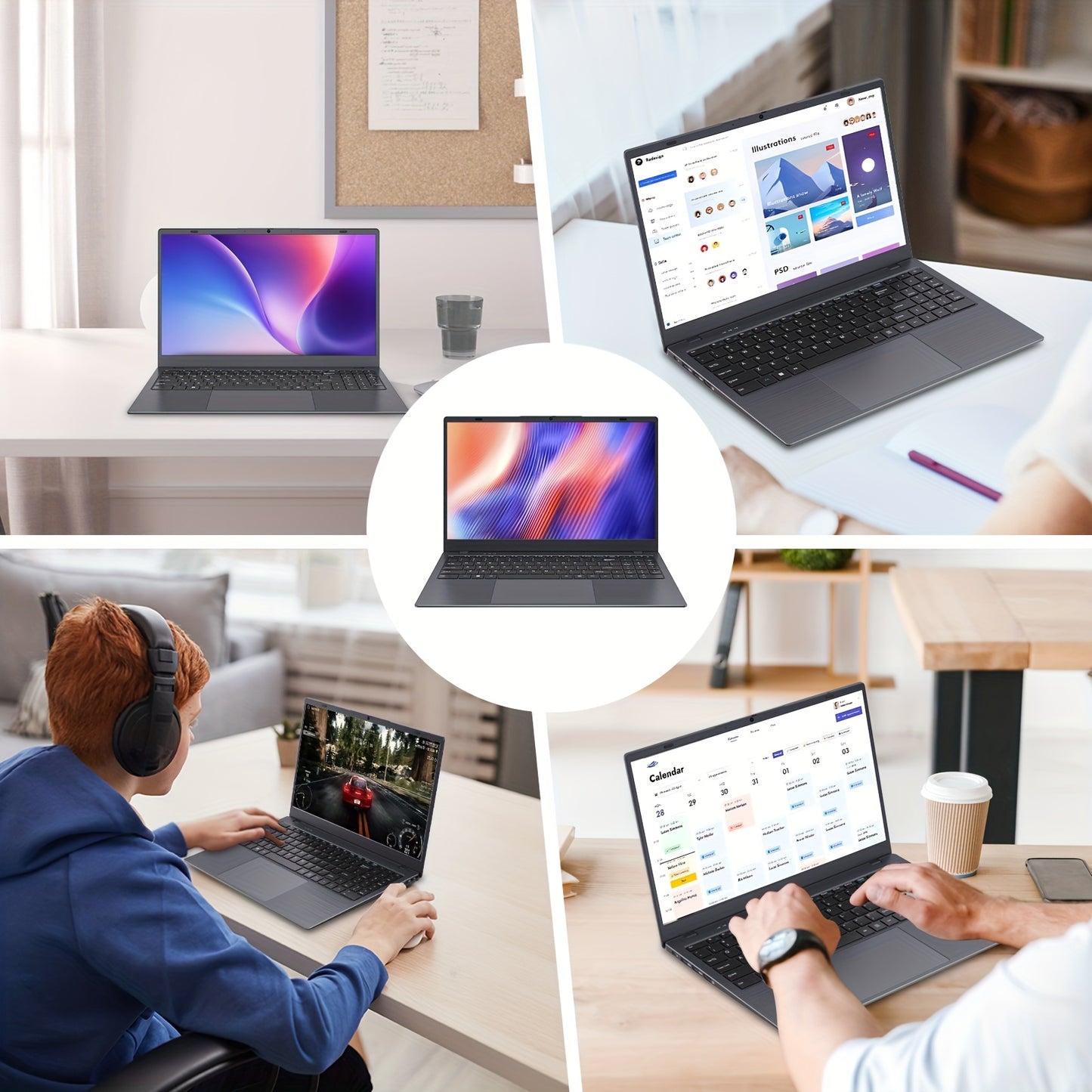 RNRUO 15.6-inch New Ultra-thin Laptop with Pentium 6500Y Processor, 8GB RAM SO-DIMM * 2 256GB SSD, Supports Dual Screen 4K High-definition Resolution, Stereo Four Speakers, TYPE-C Charging And PD Fast Charging, Rich Computer