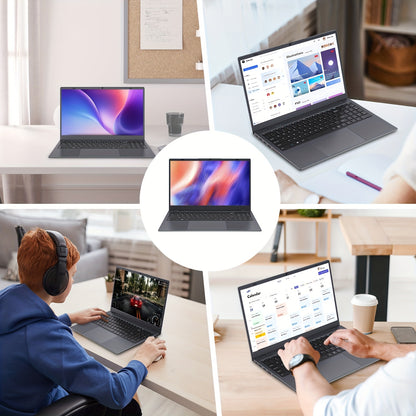 RNRUO 15.6-inch New Ultra-thin Laptop with Pentium 6500Y Processor, 8GB RAM SO-DIMM * 2 256GB SSD, Supports Dual Screen 4K High-definition Resolution, Stereo Four Speakers, TYPE-C Charging And PD Fast Charging, Rich Computer