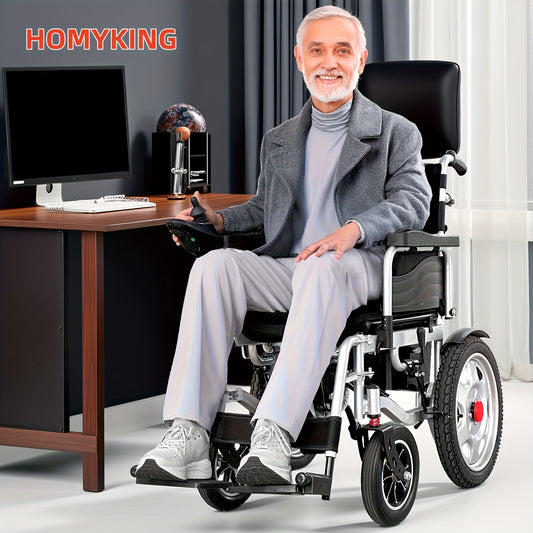 Lightweight Foldable Electric Wheelchair -Portable Mobility Scooter For Seniors & Adults | 360° Joystick Control | 15-Mile Range & 300LB Weight Capacity | 3.5 MPH Max Speed | One-Button FoldingFor Car Trunk | Home & Medical