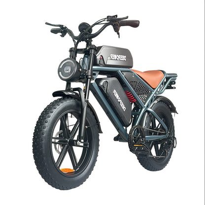 Deepower Electric Bike QS7 740W 48V 20AH/35AH/60AH 20 Inch Fat Tire Adult Electric Bike 80 Miles Range Mountain Cross Country Dual Battery Electric Bike