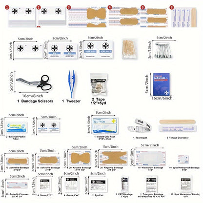 RHINO RESCUE OSHA All-Purpose First Aid Kit, Home & Office Professional Medical Supplies, Ideal for Outdoor, Emergency, Business
