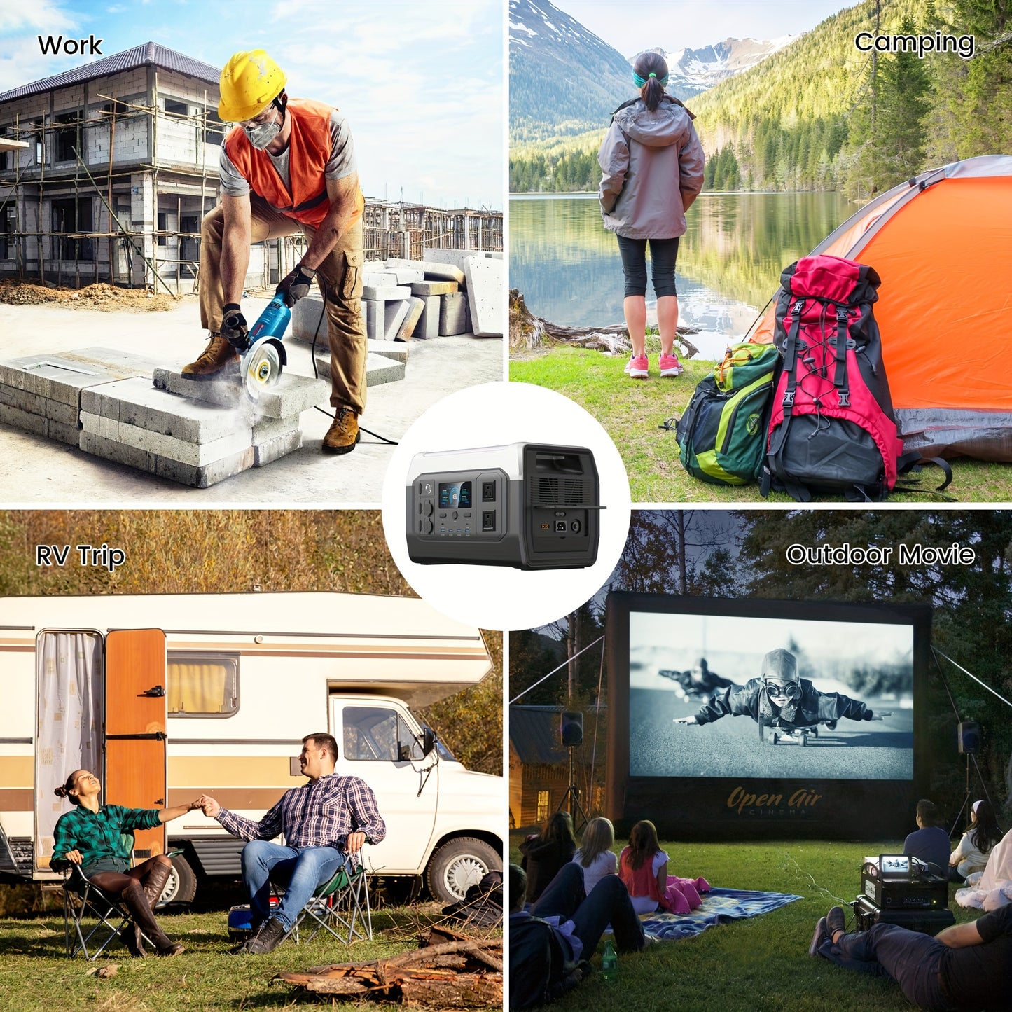 Portable Solar Generator and Panel Kit, Solar Panel Sold Separately, High-Capacity Lithium Battery Pack with AC Output, DC USB/USB-C Ports, LED Light, LiFePO4, Suitable for Outdoor, Camping, Road Trips, CPAP, Hurricane Emerge