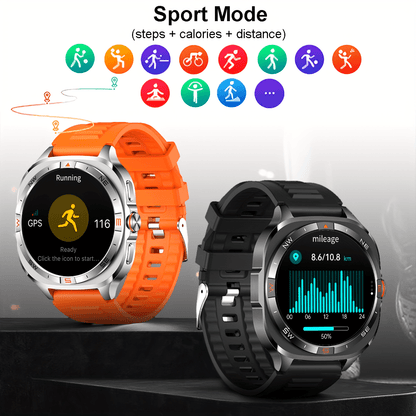 COIUSOR New 1.46-inch GPS Smart Watch, wireless call sync SMS alerts, GPS L1+L5 Dual-Frequency Positioning, Compass, Altitude, Air Pressure, 3D Dly Video Watch Face, 800mAh Large Battery, 100+ sports modes Smartwatch for Fitn