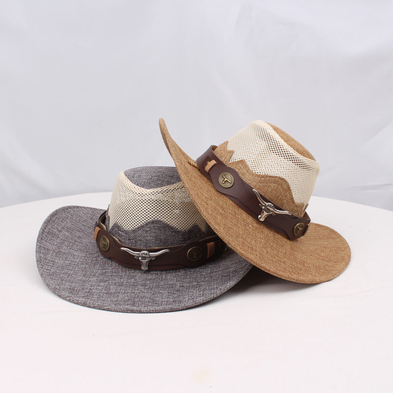1pc Western Cowboy Hat - Lightweight Wide Brim Sun Protection, /BrownRed, for Western, Festival, Everyday, Themed Parties - Unisex Cowboy Hat for Men & Women - Ideal Western Costume Accessory Gift, Festival Gear