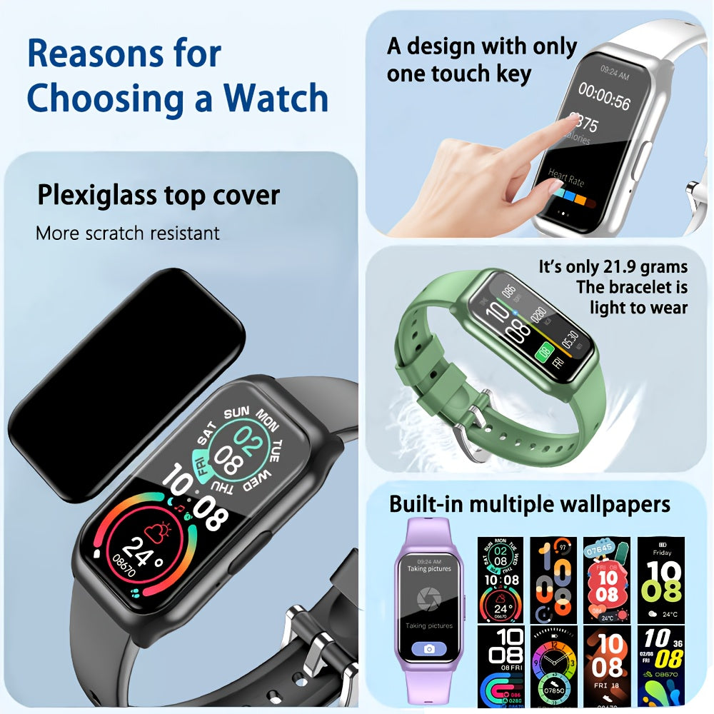 2025 New Smart Bracelet for Phone & for Android - 1.45inch Full Touch Screen, Call/Message Notifications, Music Control, Fitness Tracker with 100+ Sports Modes, Pedometer | Alarm | weather, Silicone Band - Perfect Gift for Me