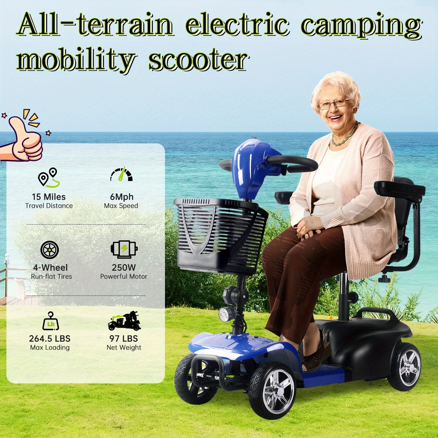 SAY YEAH Foldable Electric Scooter Has A 250W Motor, 12V/12.7Ah Battery, 15-16 Mile Range, And 5-7 Mph Top Speed. It Includes Puncture-proof Tires, Supports 270 Lbs, And Comes With A Charger And Phone Mount. Suitable For The