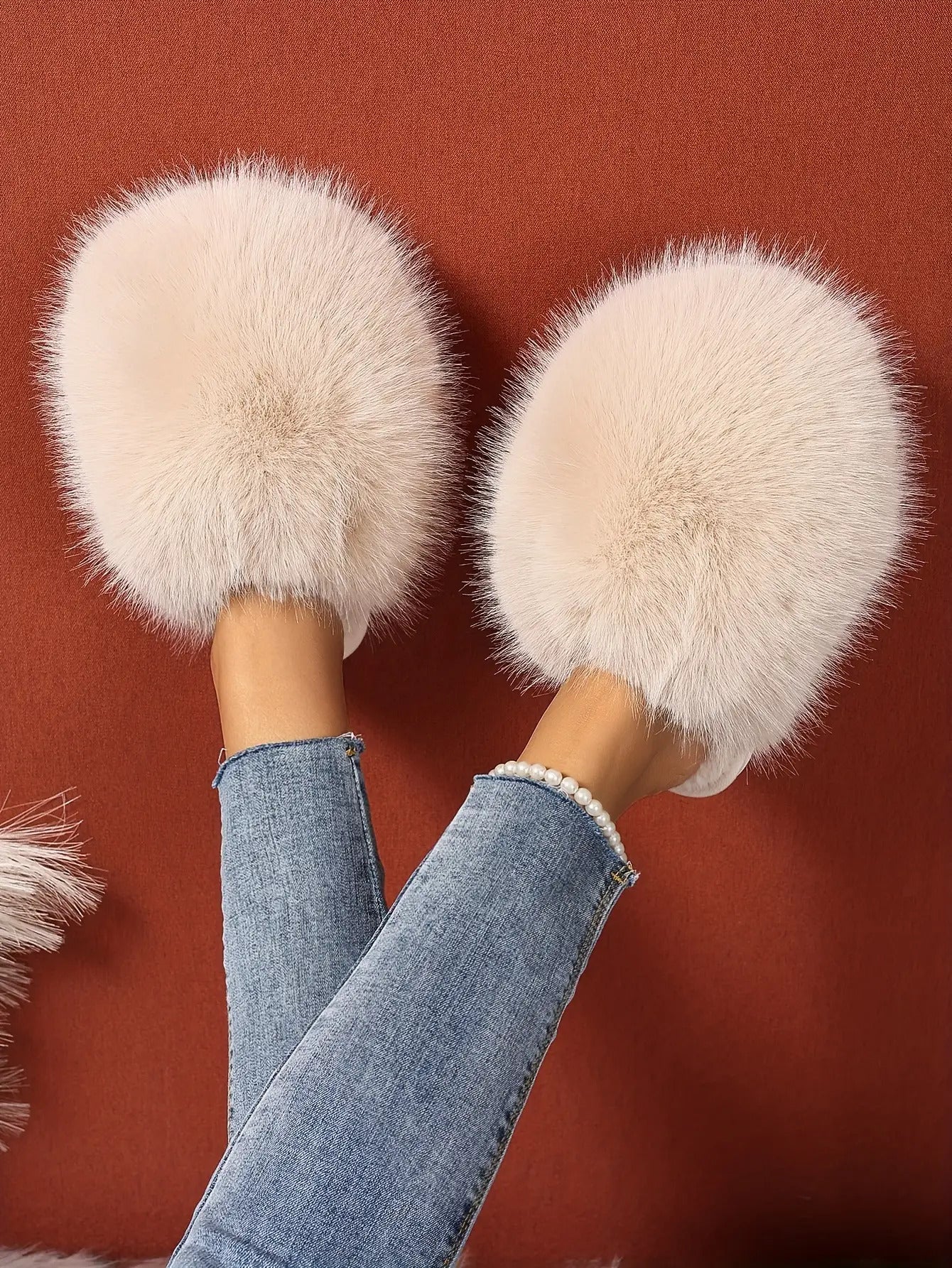 Women'S House Slipper, Indoor Slipper For Women, Slip-on Shoe For Women, Elegant Plush Furry Slippers With Non-slip Rubber Sole, Soft Warm Lining & Cozy Closed-toe Design, Korean Style Slip-on Slippers For Home, Office, Casua