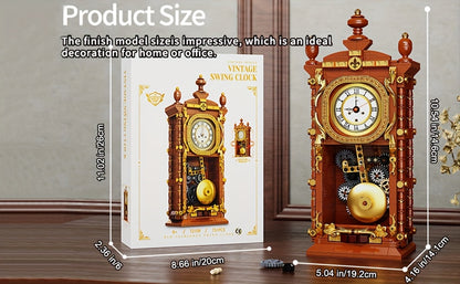 700+pcs Creative Clock Model • Building Blocks Set • Retro Swaying Clock • Alarm Function • Desktop Decor • Gift for Ages 6+