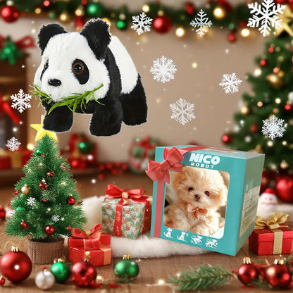TTwo-piece Set Featuring An Interactive Electric Puppy And Adorable Panda - My Intelligent Lifelike Electric Puppy And Panda, Just Like Real Dogs And Pandas, Interactive Plush Robotic Dog And Bear Suitable for Adults, Walking