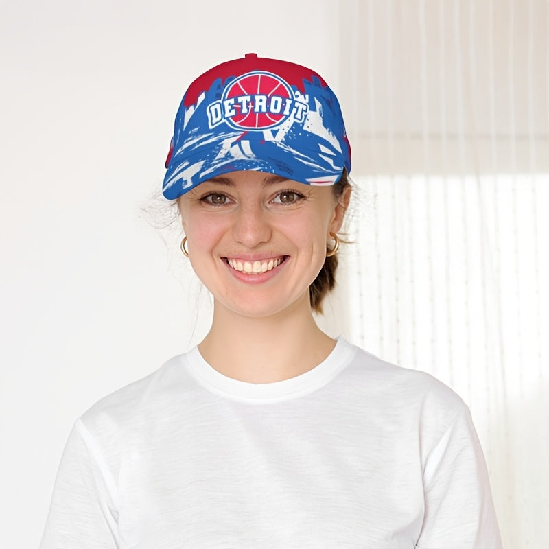 Detroit Basketball Graffiti Cap for & - Adjustable Snapback Hat Suitable for All Seasons, Outdoor Travel, Beach Parties & Casual Wear - Lightweight Sporty Hat with Detroit Basketball Graphic Print, Sun Protection (Spring/Fall