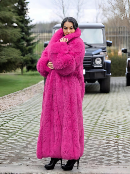 FHILLINUO Chic Women'S Faux Coat | Long Length, Solid Color, Single Breasted, with Pockets, Comfortable and Warm for Fall/Winter