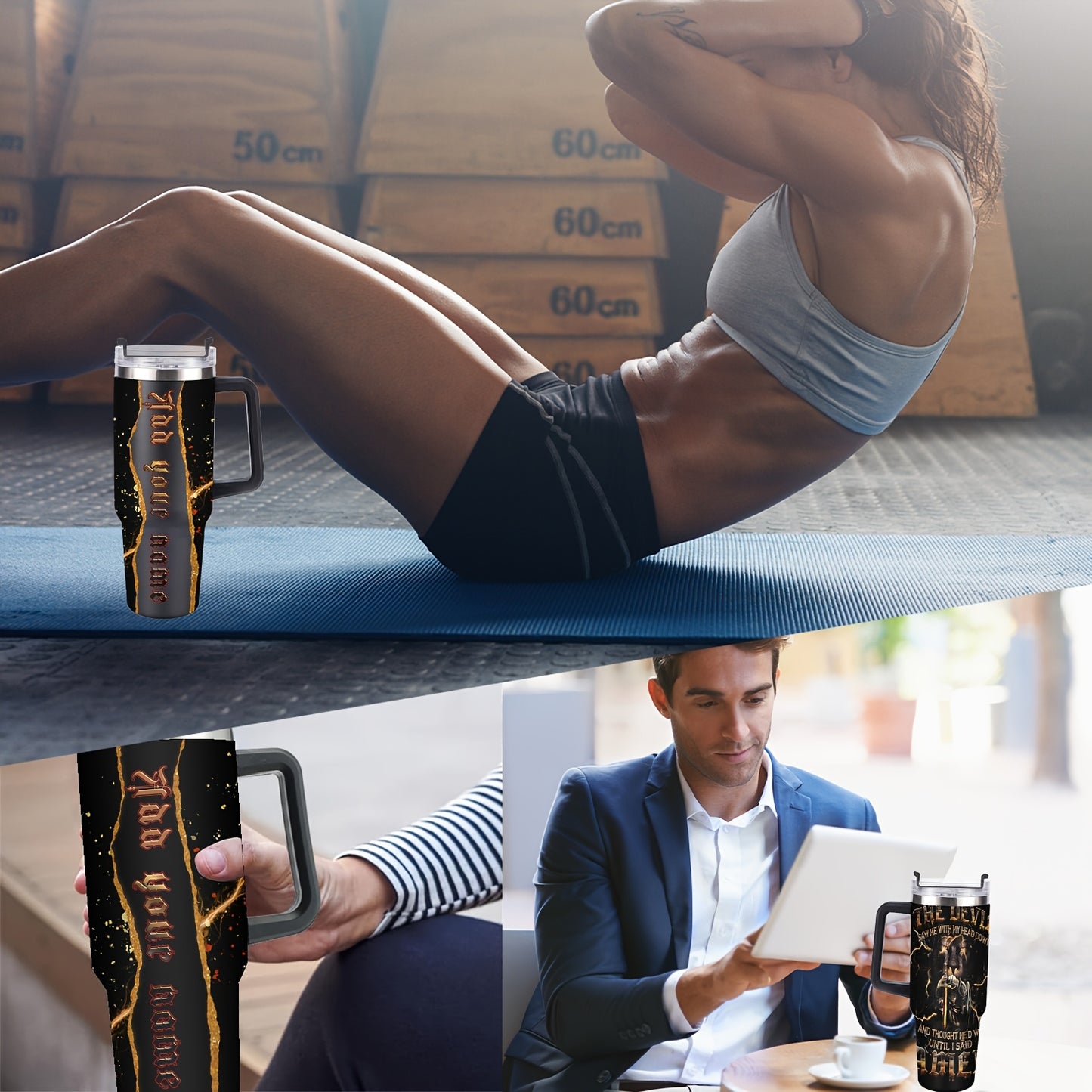 40oz Stainless Steel Tumbler with Lid - Custom Name Print, Double Wall Insulation, Break Resistant, Vacuum Insulated for Hot & Cold Drinks, Perfect for Outdoor Travel, Christmas Gift, Valentine's Day Gift, Spillproof Tumbler