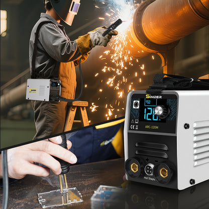 2in 1, 120A Stick Welder And 80W Plastic Welder Portable Inverter MMA ARC Welding Machine with Digital Display, Hot Stapler for Plastic Repair, 110V Welder for Car Repair, Home Maintenance