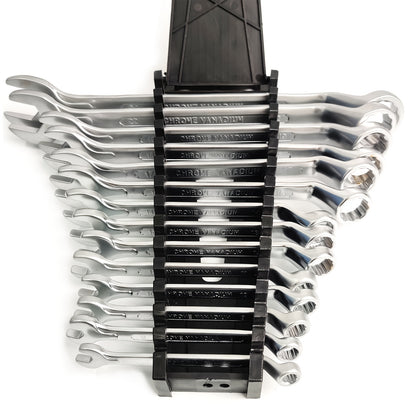 [13pcs Metric Wrench Set] 13pcs Offset Box Wrench Set, Metric Combination Wrench Set 6-24mm | 75° High-Rib, Cr-V Steel, with Rolling up Pouch, for Car, Motorcycle, Bicycle, Repair, Mechanical Tool