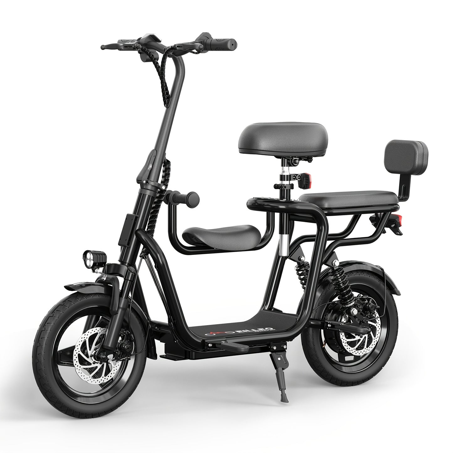 Adult Electric Scooter with Seat - 500W 36V Motor, 20-Mile Range & 18.75 MPH, Adjustable Height & Suspension, Front Brake System, 250 lbs Capacity, 50Hz/60Hz Motor Speeds, Global Voltage 100-240V, Global Plug Compatibility, B