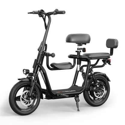 Adult Electric Scooter with Seat - 500W 36V Motor, 20-Mile Range & 18.75 MPH, Adjustable Height & Suspension, Front Brake System, 250 lbs Capacity, 50Hz/60Hz Motor Speeds, Global Voltage 100-240V, Global Plug Compatibility, B