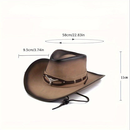 DIY New Spring And Summer Big Brim Sunshade Cowboy Hat Sunscreen Beach Hat Outdoor Leisure Riding Hat Mongolian Hat