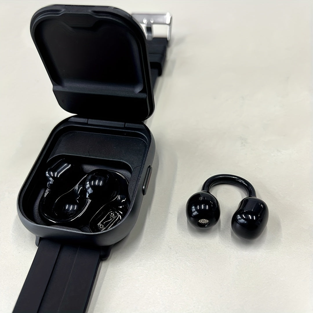 New 2-in-1 Multifunctional with Silicone Strap, Black/Silver 2 Colors Available, Supports Call Reception, 2.01-Inch HD Screen, TWS Wireless Earbuds, Birthday Gift, Valentine'S Day/father'S Day/halloween/christmas Present
