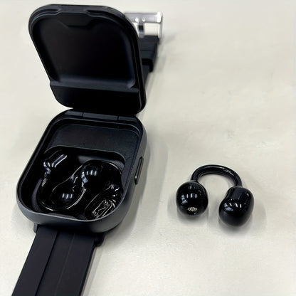 New 2-in-1 Multifunctional with Silicone Strap, Black/Silver 2 Colors Available, Supports Call Reception, 2.01-Inch HD Screen, TWS Wireless Earbuds, Birthday Gift, Valentine'S Day/father'S Day/halloween/christmas Present