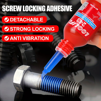Thread Lock, 1.69oz Medium And 1.69oz Strong Strength Threadlocker For Locking Nuts, Bolts, Fasteners And Metals, Thread Locker Sealant To Prevent Loosening & Corrosion (Removable + Permanent) NO. 272/ 243