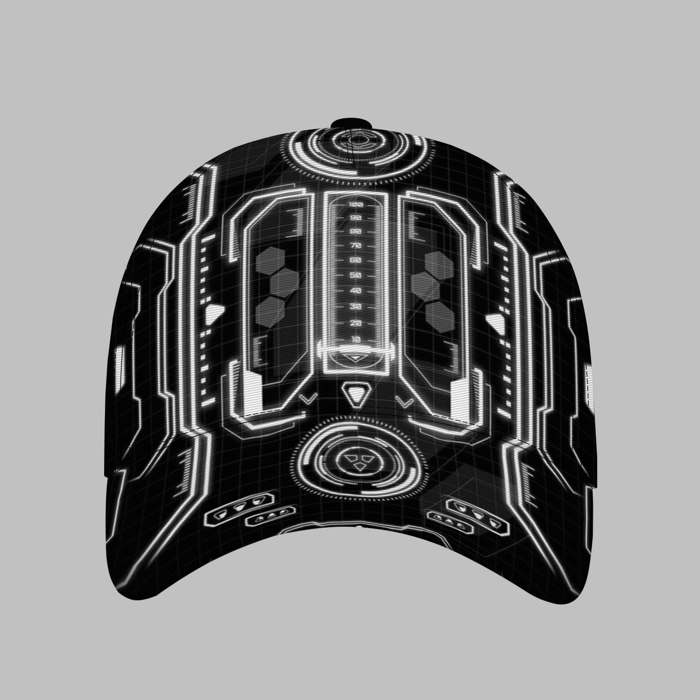 CUTEHSJ Cyberpunk Neon Glow-in-the-Dark Baseball Cap - & Adjustable Unisex Hat with Kanji-like Logo, Tech-Themed Design for, Christmas Gifts, Outdoor Activities (No /)