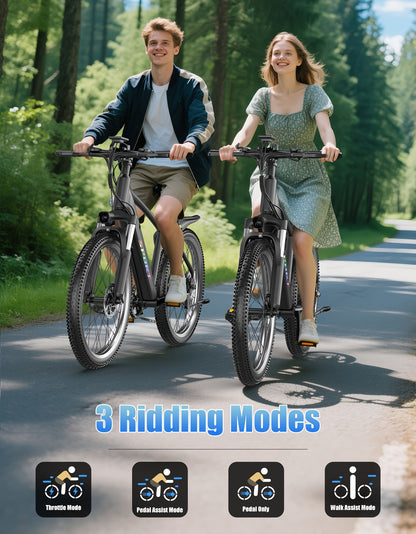 Electric Bike For Adults, 749W Motor Peak Ebike, 480Wh Removable Battery E Bike, Max 45Miles 25MPH, 26" Electric Mountain Bike, 7-Speed & Front Suspension, Electric Bicycle For Commute