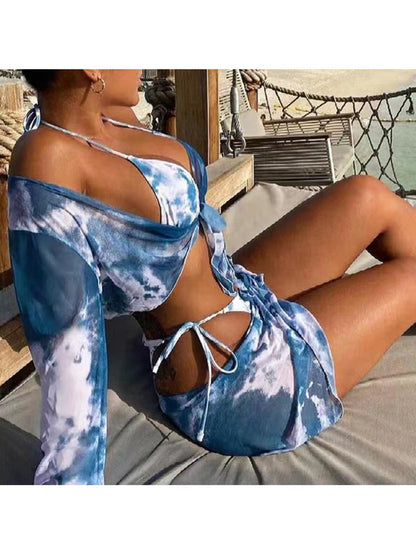 New Sexy Bikini Swimsuit Three-Point Two-Piece Swimsuit Set from Europe And America, Adult Women'S Beach Swimsuit