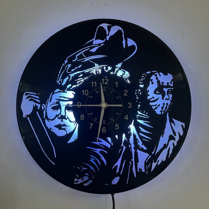 Vinyl LED Wall Clock, Home Decoration, Office Decoration, Hotel Decoration, Halloween Decoration, Christmas Gifts, Birthday Gifts, Nightmare Theme Vinyl Wall Clock, Stylish Wall Clock, Wall Clock Acrylic, Oversized Wall Clock