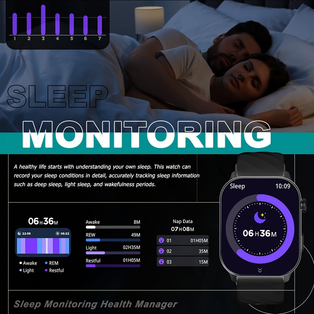 New Popular Large Screen GPS Smart Watch, Five-Star Positioning & Sports Tracking, 2.01-Inch Display, 1AMT High Quality, Compass, Wireless Calls, Message Alerts, Health Monitoring, 100+ Sport Modes, Multiple Built-in Dials, 3
