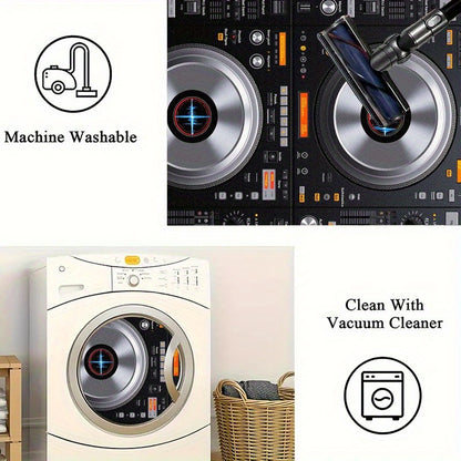 1pc DJ-Themed Mat with DJ Controller Design - Lightweight Machine-Washable Floor Mat, Non-Slip Rubber Backing & Easy-Care Fabric for Home Studio, Living Room, Bedroom, Office - Ideal Gift for Music Lovers & DJs (Modern DJ Set