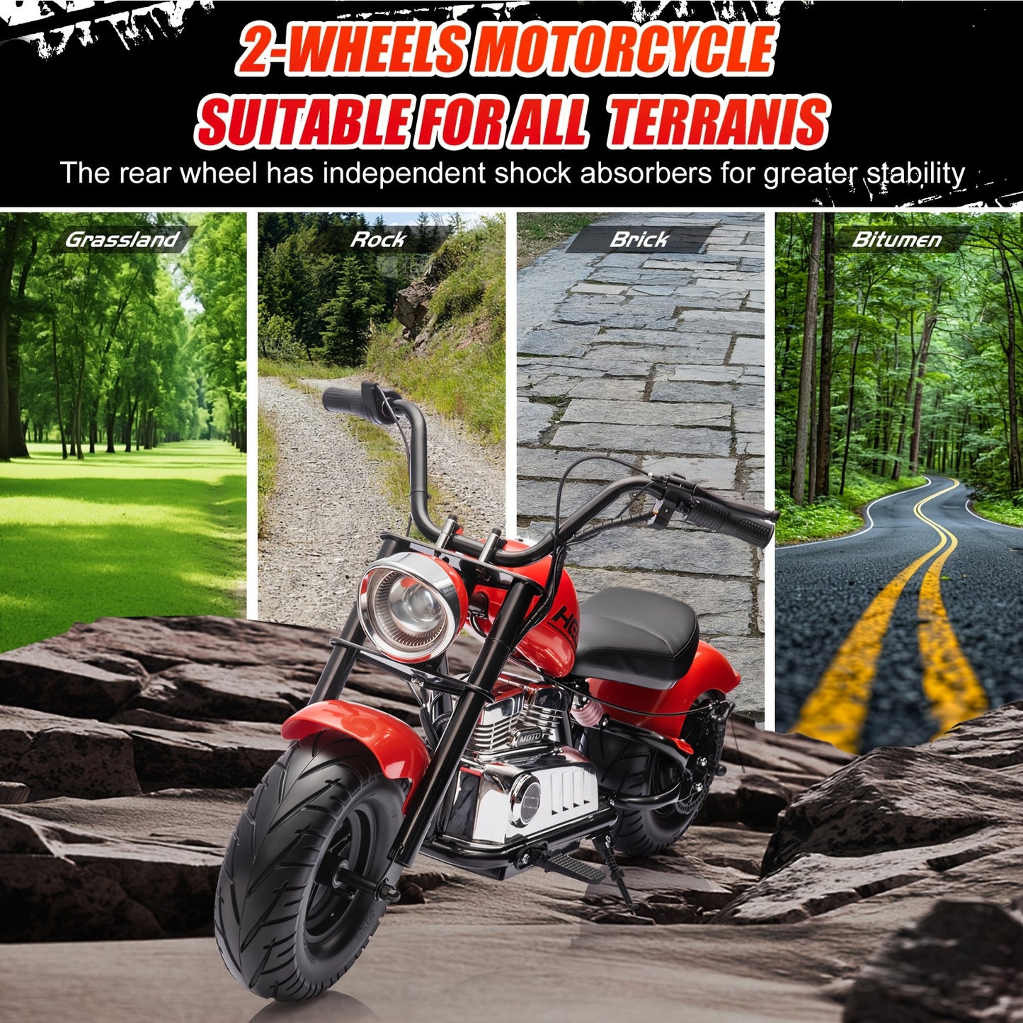 24V Electric Dirt Bike, Kids Motorcycle Ride on Toy for Big Kids, w/Raised Handlebars, Power Display, Twist-Grip Throttle, Shock Springs, Key Start, Handbrake