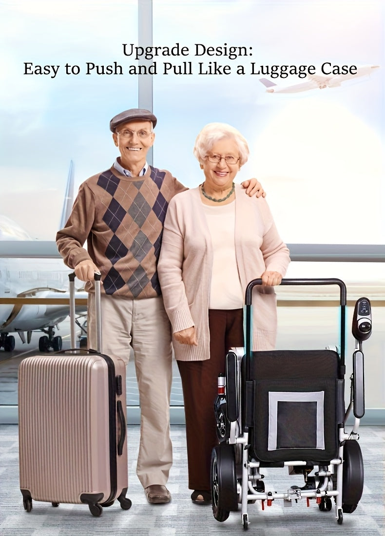 PERFCARE 23-Mile Long Range Portable Adult Electric Wheelchair - Aviation Aluminum Alloy Frame, 300 lbs Capacity, 2x18650 Lithium Batteries with Spare, One-Step Fold/Unfold, No Installation Needed for Travel & Indoor Use, Sle