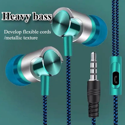 3.5mm Wired In-Ear Headphones with Ergonomic Design, HiFi Stereo Sound & Volume Control - Comfort Fit Semi-Open Earphones with Capacitive Microphone for Gaming, Sports, Mobile Phones, Wired Earphones, Tanglefree Cable, Sports