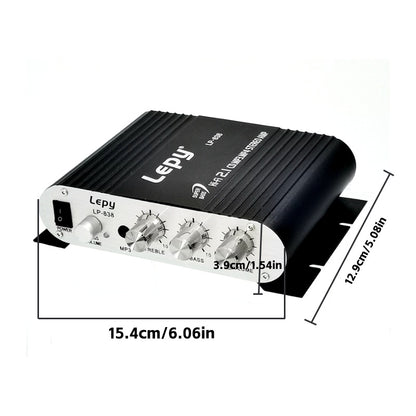 A 600W High-Power 2.1 Channel Amplifier with Hifi Stereo, Featuring Bass Enhancement And Treble Control, 3.5Mm Input, Suitable for Car Speakers, Home Theaters, Computers, And Tvs