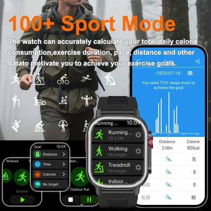 SENBONO Outdoor GPS Smart Watch for Men & Women - 2.01" HD Display, GPS, Compass, Altitude, Wireless Calls, 100+ Sports Modes, Music Control, Weather, Alarm, Camera Control, AI Voice Assistant, Calculator, Sleep Monitoring, U
