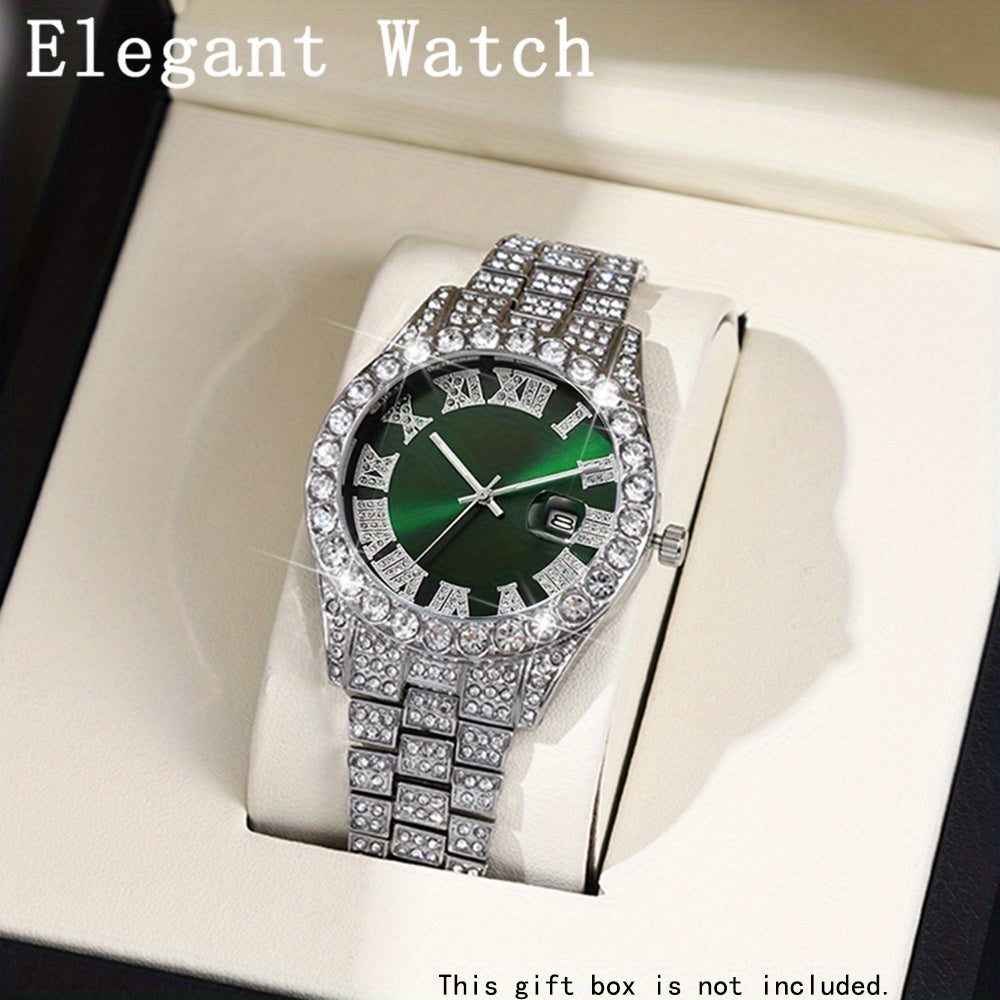 6pcs/ set Men Watch, Luxury Men Watches, Alloy Watch Strap Watch for Men, Quartz Watch, Calendar Adjustable, Work and Daily Decorationfor Casual Attire, Hristmas Present Halloween GiftIdeal Choice for Gifts Wrist Watch, Reloj