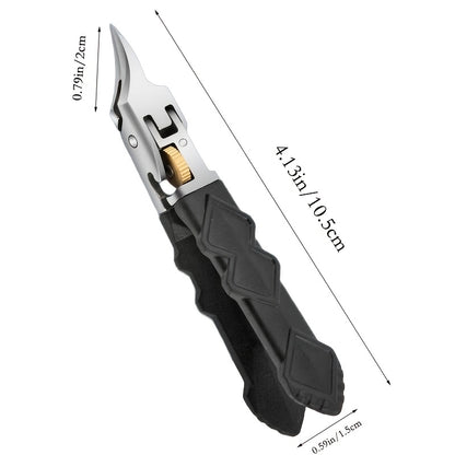 Ultra sharp nail clippers, stainless steel internal nail clippers, inclined curved blade toe nail clippers, suitable for thick and hard nails and internal toenails, angled nail clippers, suitable for the elderly, men, and wom