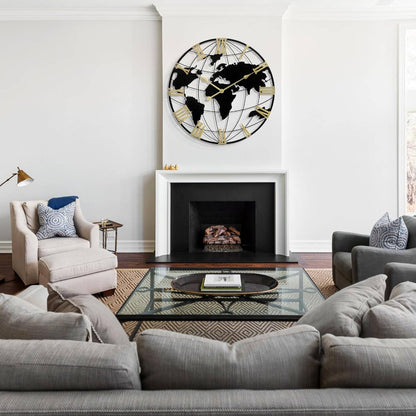 Large Wall Clock 16 Inch Modern Silent Non-Ticking Big Face Easy-Read Hands - Frame Irregular Large Contemporary Clock for Living Room, Bedroom, Kitchen, Office - Minimalist Decor for & School Timepiece