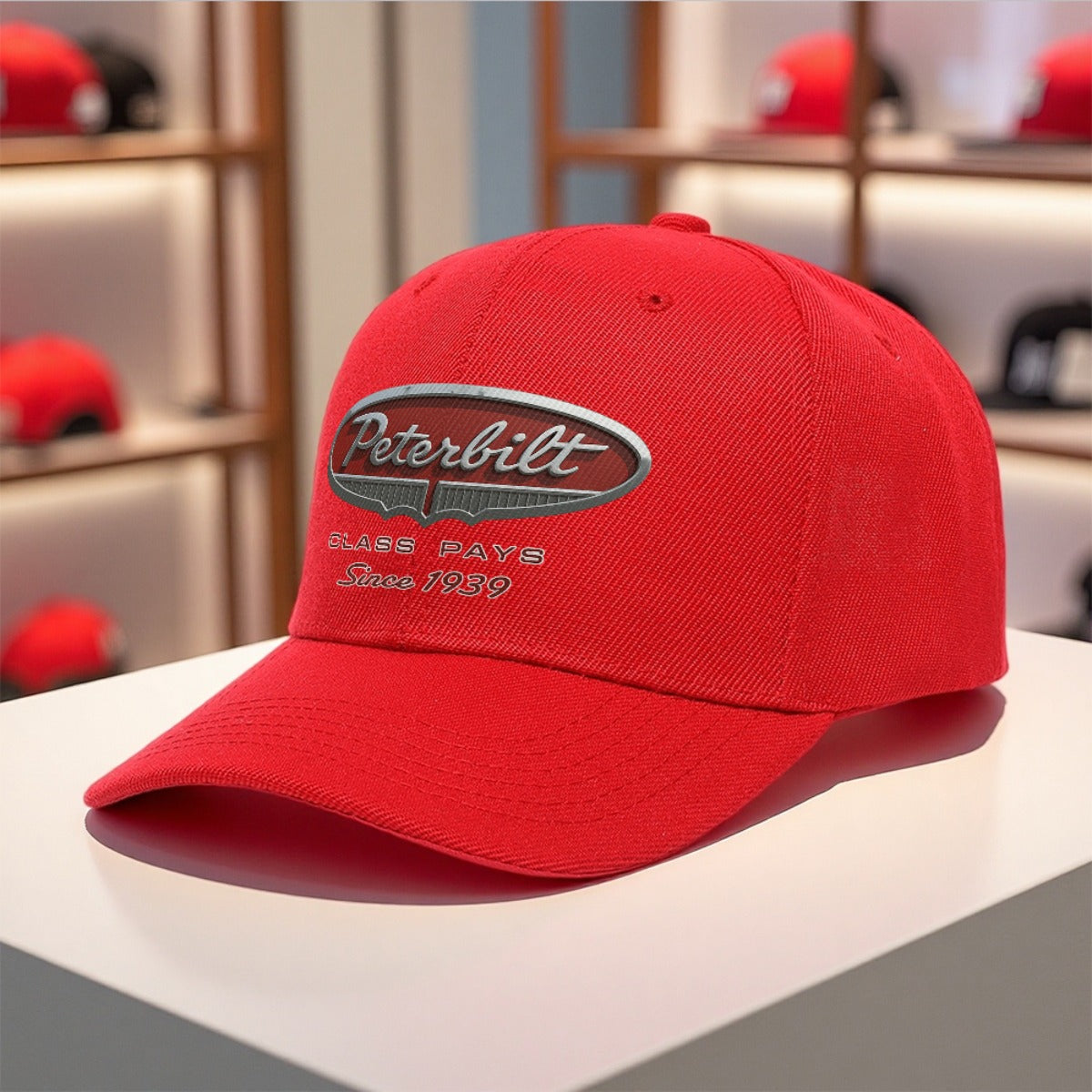1pc with PETERBILT Tie Adjustable Baseball Cap Polyester Retro Printing Polychrome Breathable Lightweight Fashion Casual Daily Sports Outdoor Golf Fishing Valentine Gift Unisex Style