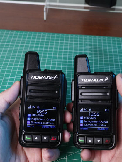 TIDRADIO Global Walkie Talkies 4G POC with Sim Cards, Long Distance 5000 Miles Rechargeable Nationwide Unlimited Range Two Way Radios & USB-C Battery (2 Pack)