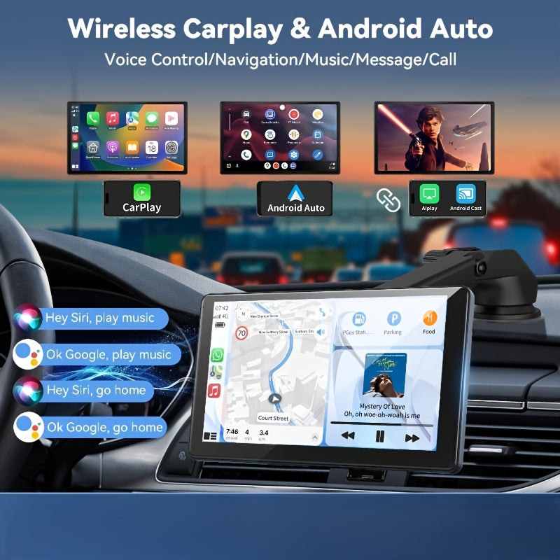 9'' 1080P Carplay Touch Screen | Double Car Stereo, Radio, Mp5 Player, Car Audio Receivers, Supports Mirror Link, Hands Free Call, Bt/Fm/Wireless Remote, Tf/Usb/Aux With Ir Remote Control, Universally Applicable, Usb Charging