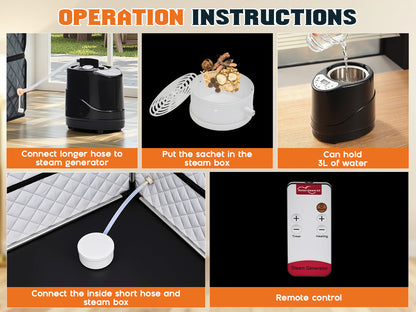 LUXOAK Portable for home Steam Sauna Tent for Two - No Electricity Needed, Quick Setup & Compact Design with Ventilation System, Spacious Interior for Couples, Gym, Spa, or Personal Use - Ideal for Home, Travel, or Commercial