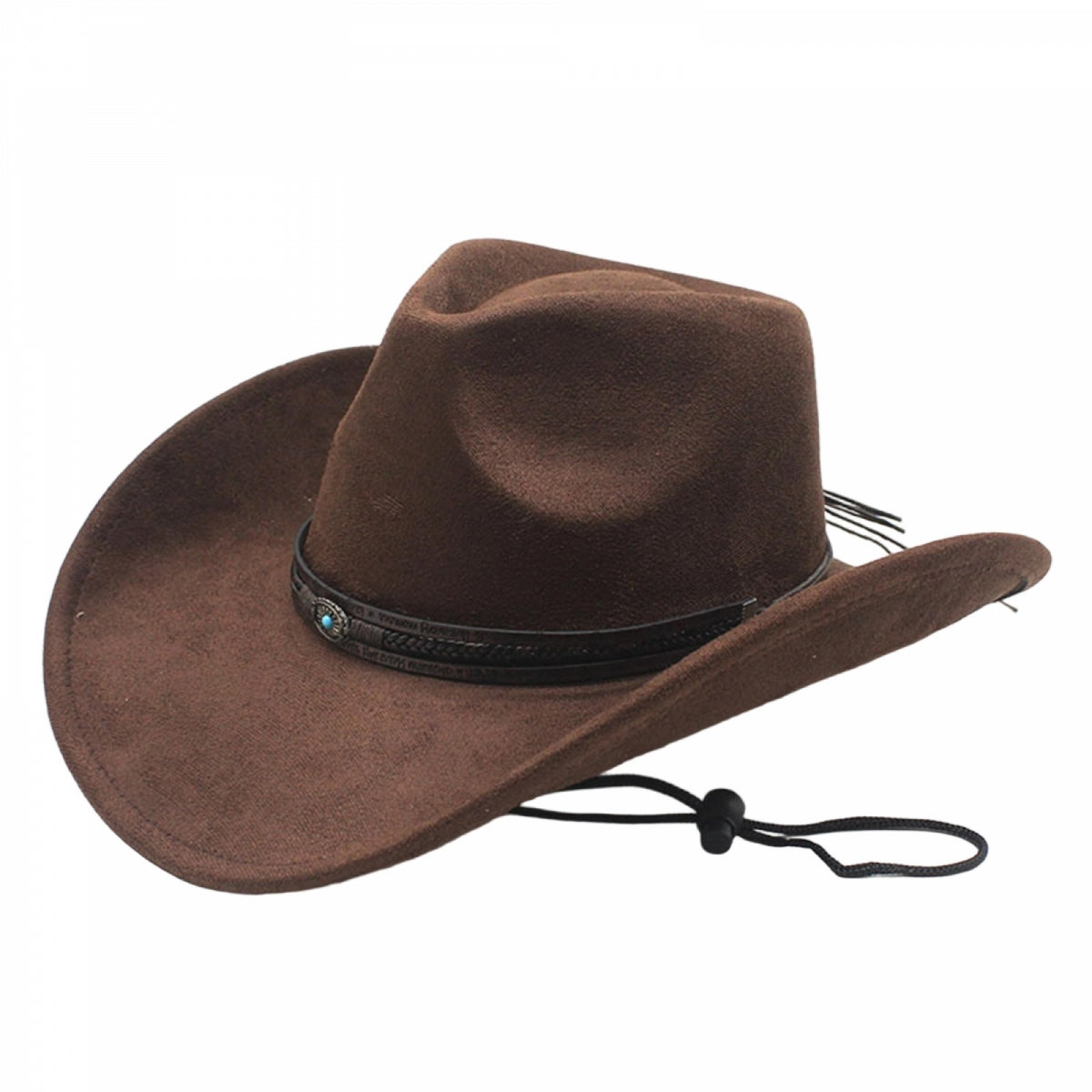 Women Men Western Hat Stylish Decorative Belt Felt Cowgirl Hat Wide Brim Jazz Cap | Ideal for Daily Life and Party, Suede Material, Dry Clean Only