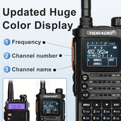 TIDRADIO H8 10Watt Long Range Walkie Talkies - Portable, UHF Two Way Radio with Flashlight for Adults & Outdoor Enthusiasts