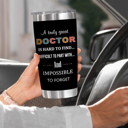Doctor Gifts - 20oz Tumbler, Doctor Appreciation Gifts for Men & Women, Best Retirement Gifts for Doctors, Dr. MD Cup, Future Doctor Graduation Gift- Stainless Steel Edge Design
