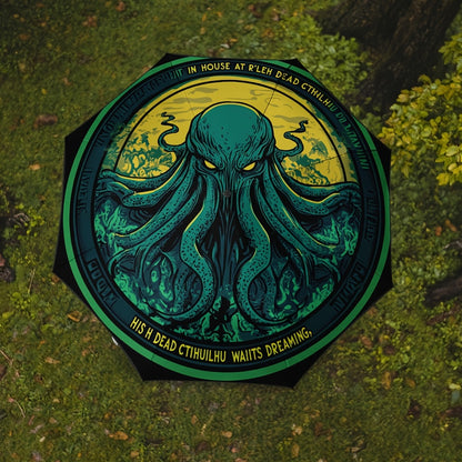 1pc Automatic Cthulhu Horror Umbrella - Auto-Open/Close with Cthulhu Tentacle Design, 8-Rib Compact Folding Umbrella for Men & Women, Lovecraftian Gift for Halloween, Christmas, Birthdays (, One-Touch Operation)